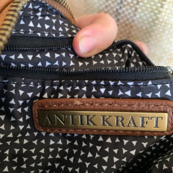 ANTIK KRAFT Handbag Purse Bag Crossbody Womens Small Brown Designer - Picture 3 of 3